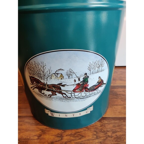 Vintage 1993 Christmas Tin Four Seasons Made Baltimore MD Skylight Creative Idea - Picture 7 of 15